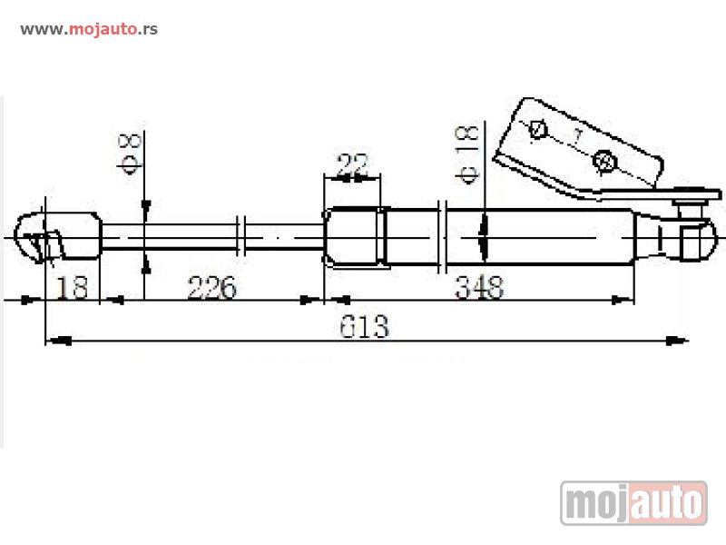 Glavna slika -  AMORTIZER GEPEK VRATA 5 VRATA (613L-375N) Levo Mazda 3 sdn-h/b (bm) 13-16 -dostupno - MojAuto