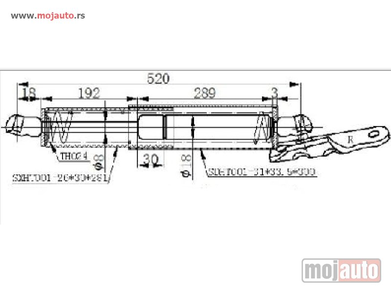 Glavna slika -  AMORTIZER GEPEK VRATA (521L-760N) Mercedes gl (x164) 06-12 -dostupno - MojAuto