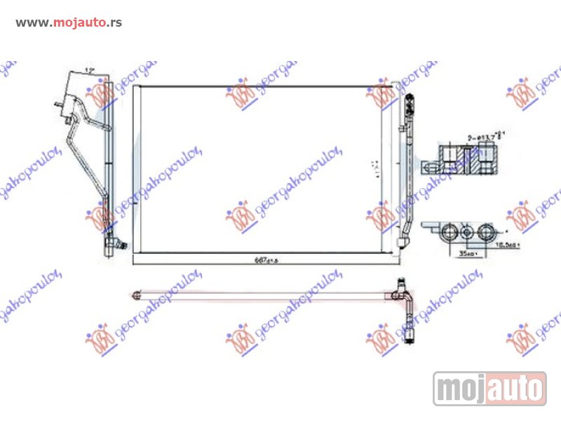 Glavna slika -  HLADNJAK KLIME 4.7/5.5 BENZIN - 4.0 DIZEL 09- (667x417x16) (NISSENS) Mercedes s class (w221) 05-13 -dostupno - MojAuto