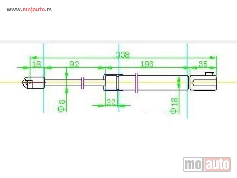 Glavna slika -  AMORTIZER HAUBE (338L-550N) Desno Mercedes s class (w222) 13-17 -dostupno - MojAuto