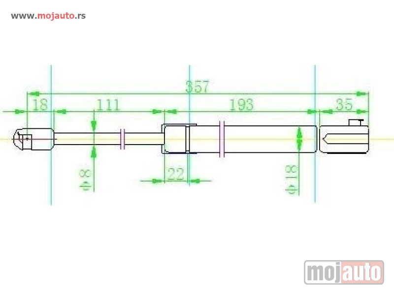 Glavna slika -  AMORTIZER HAUBE (357L-550N) Levo Mercedes s class (w222) 13-17 -dostupno - MojAuto