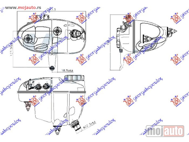 Glavna slika -  POSUDA ZA ANTIFRIZ (2 IZLAZNE CEVI) Mercedes s class (w222) 13-17 -dostupno - MojAuto