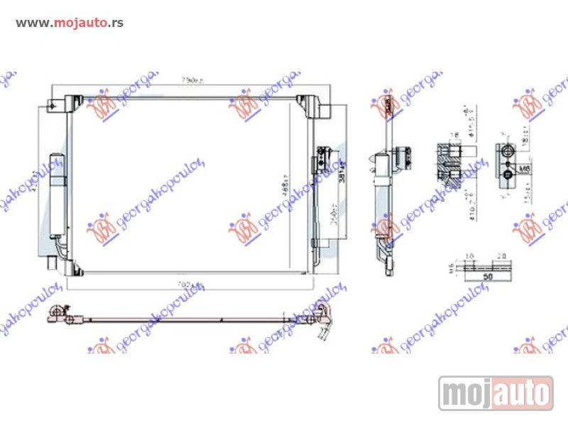 Glavna slika -  HLADNJAK KLIME 2.3 DIZEL (702x488x12) (NISSENS) Mercedes x class (470) 17- -dostupno - MojAuto