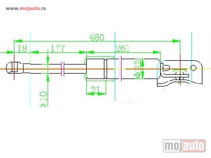 Glavna slika -  AMORTIZER GEPEK VRATA (480L-480N) Levo Mitsubishi asx 10-14 -dostupno - MojAuto