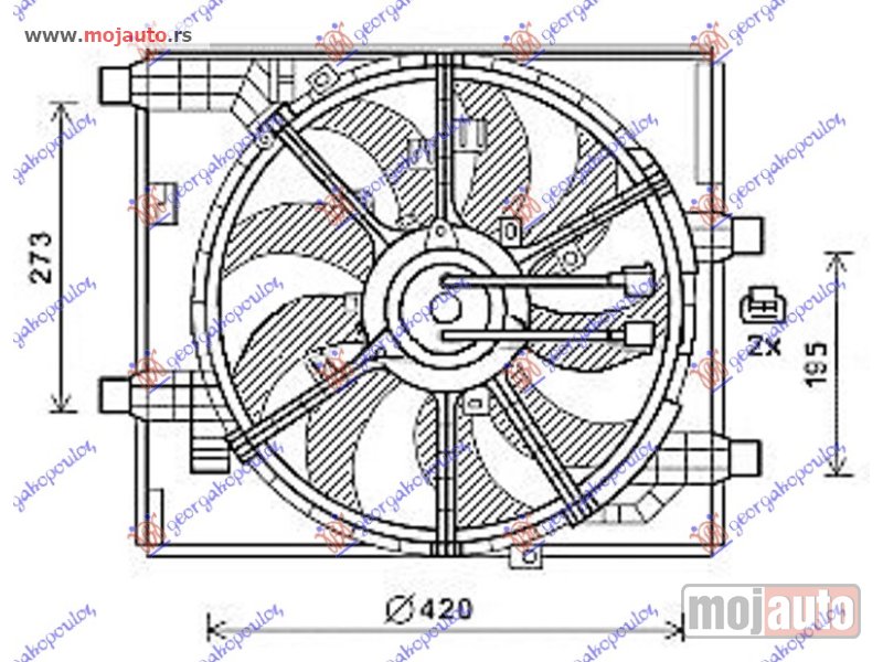 Glavna slika -  VENTILATOR KOMPLET (1.6 DIG-TURBO) Nissan juke 10-15 -dostupno - MojAuto
