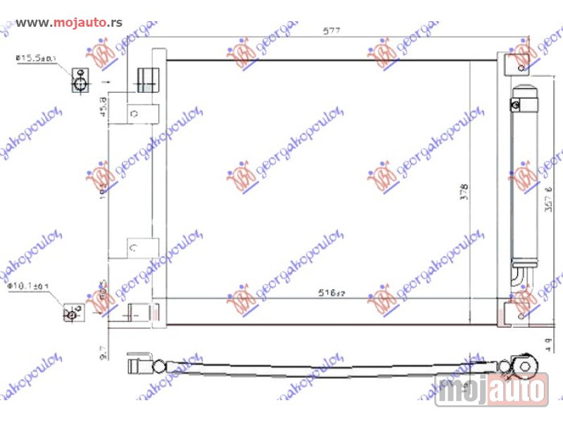 Glavna slika -  HLADNJAK KLIME 1.5i16V (HR15DE) (690x378x16) Nissan micra (k13) 10-13 -dostupno - MojAuto