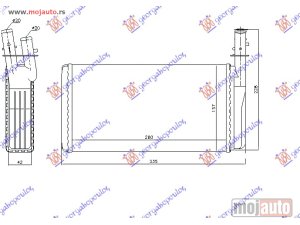 NOVI: delovi  GREJAC KABINE (280x157x42) Lancia kappa 96-00 -dostupno