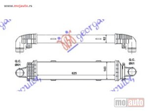 Glavna slika - HLADNJAK INTERKULERA 2.1-3.0 CDi (625x143x62 Mercedes glk (x204) 12-15 -dostupno - MojAuto