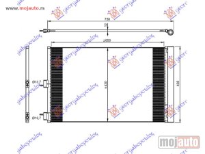 NOVI: delovi  HLADNJAK KLIME A 45 AMG (650x43x12) Mercedes cla (117) 13-16 -dostupno