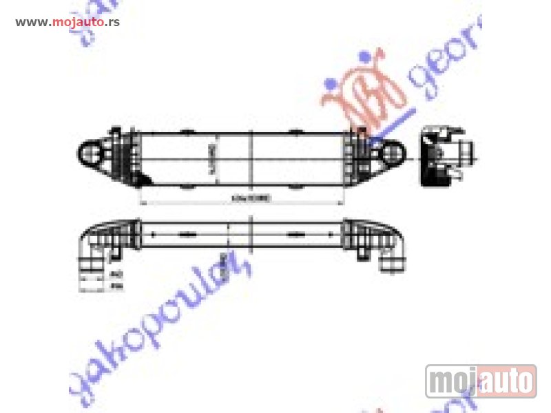 Glavna slika -  HLADNJAK INTERKULERA 2.2-3.2-3.5 CDi (625x128x62) Mercedes glk (x204) 12-15 -dostupno - MojAuto