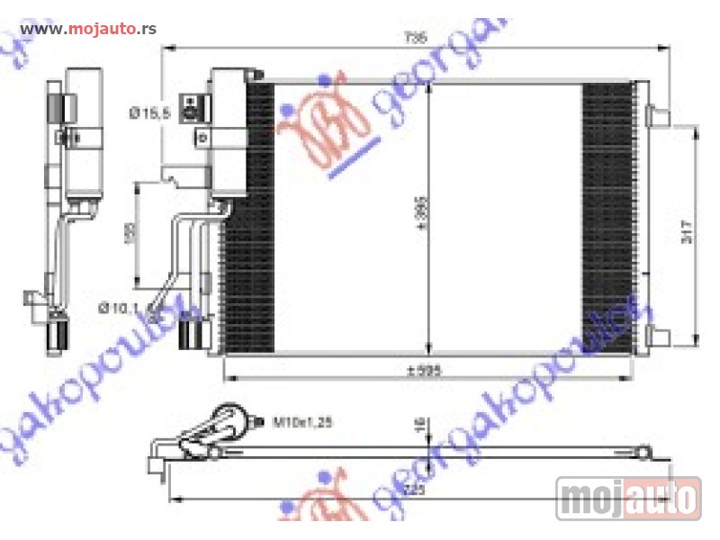 Glavna slika -  HLADNJAK KLIME DCi (610x390) Nissan qashqai 10-13 -dostupno - MojAuto