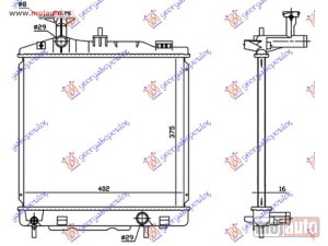 Glavna slika - HLADNJAK MOTORA 1.0/1.2 BENZIN (MAN) (375x395x16) Mitsubishi space star 20- -dostupno - MojAuto