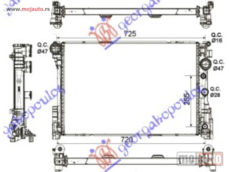 Glavna slika -  HLADNJAK MOTORA 3.0/3.5 BENZIN / 2.1/2.2-3.0 Cdi (64x43x3.4) Mercedes c class (w204) 11-14 -dostupno - MojAuto