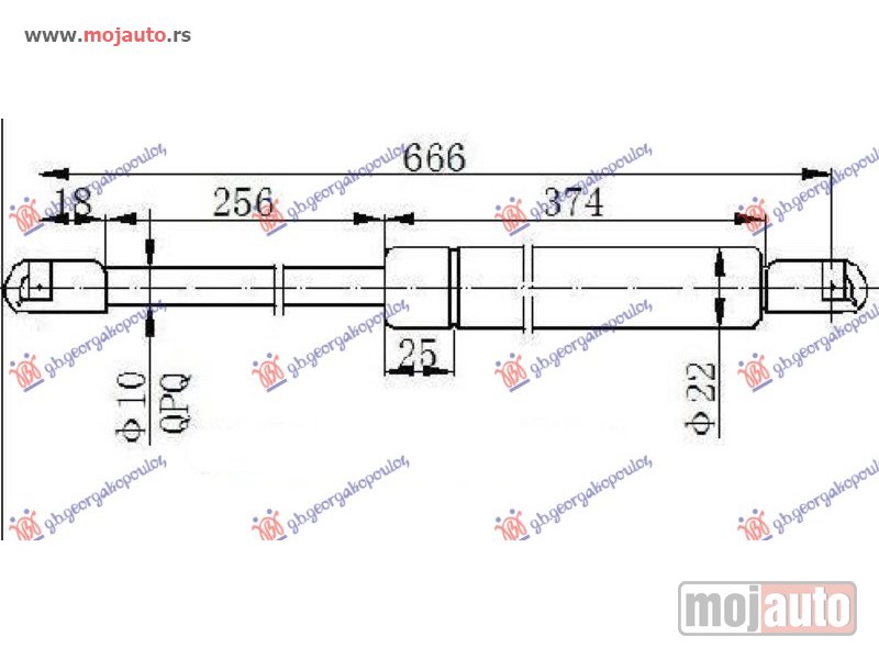 Glavna slika -  AMORTIZER GEPEK VRATA (667L-755N) Mercedes vito (w639) & viano 10-15 -dostupno - MojAuto