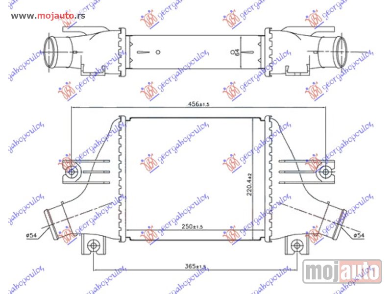 Glavna slika -  HLADNJAK INTERKULERA 1.6-1.8 HDi DIZEL (250x220x64) Mitsubishi asx 12-16 -dostupno - MojAuto