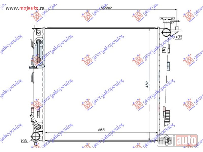 Glavna slika -  HLADNJAK MOTORA 2.0 CRDi DIZEL (AUTO) (485x470) (KOREJA) Kia sportage 14-15 -dostupno - MojAuto
