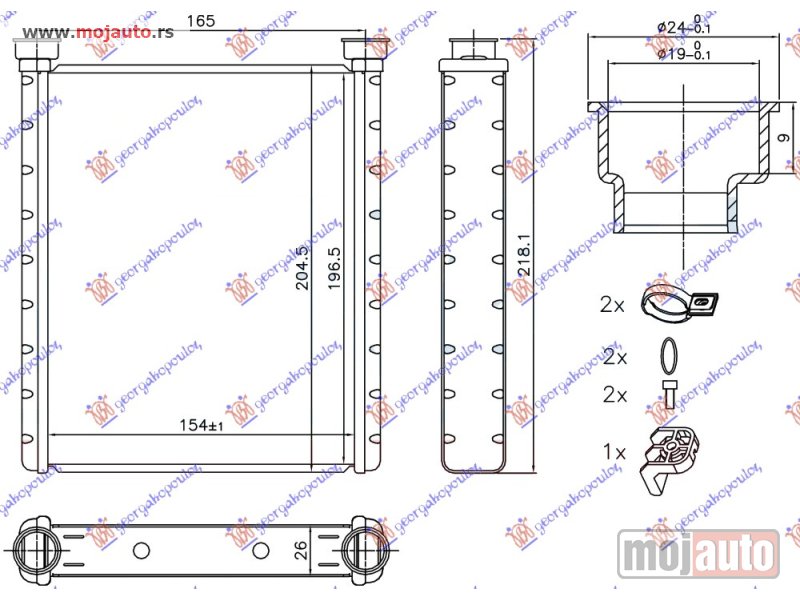 Glavna slika -  GREJAC KABINE (155x195x26) Mercedes cla (117) 13-16 -dostupno - MojAuto