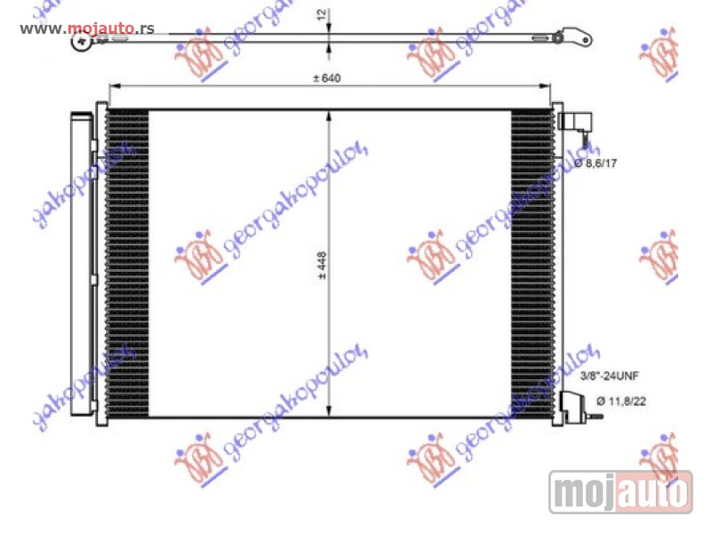 Glavna slika -  HLADNJAK KLIME BENZIN/DIZEL (640x448x12) R134 Mercedes c class (c205/a205) coupe/cabrio 18-21 -dostupno - MojAuto
