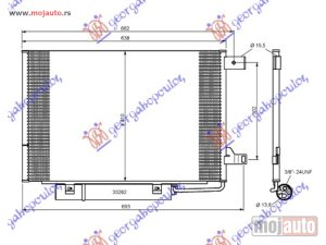 NOVI: delovi  HLADNJAK KLIME BENZIN (600x4100x16) 2 NOSACA Mercedes b class (w245) 08-11 -dostupno