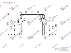 NOVI: delovi  HLADNJAK INTERKULERA BENZIN (752x852x68) Mercedes actros 03-08 -dostupno
