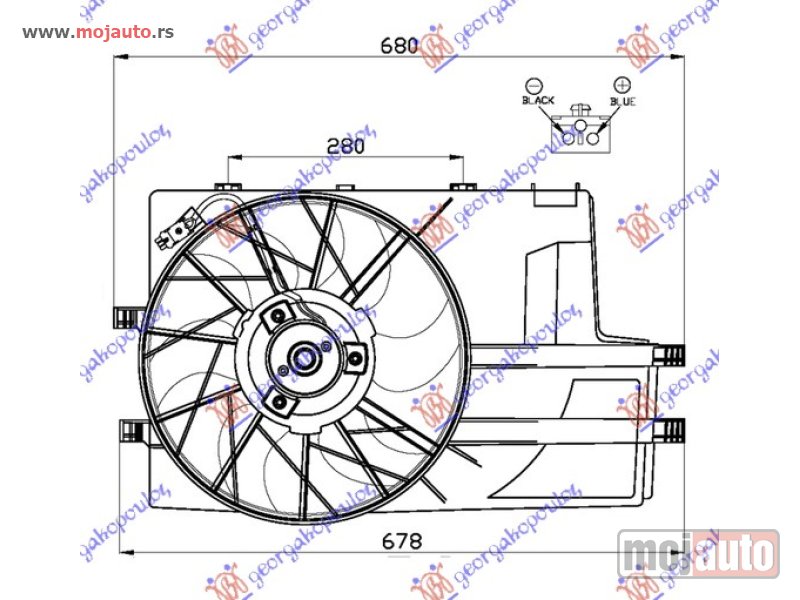 Glavna slika -  VENTILATOR KOMPLET (BENZIN/DIZEL) (HLADNJAK SA POSUDOM) Mercedes vaneo 02-05 -dostupno - MojAuto