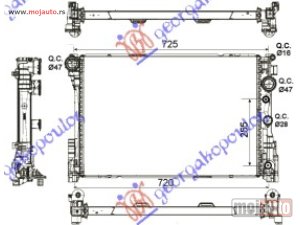 NOVI: delovi  HLADNJAK MOTORA 3.0/3.5 BENZIN / 2.1/2.2-3.0 Cdi (64x43x3.4) Mercedes cls (w218) coupe 10-14 -dostupno