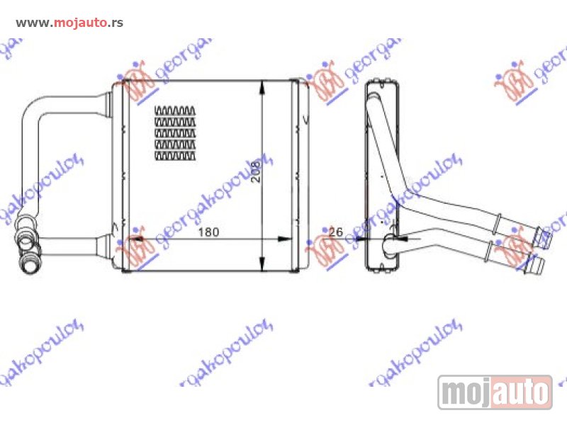Glavna slika -  GREJAC KABINE (180x214) Mercedes cls (w219) coupe 08-10 -dostupno - MojAuto