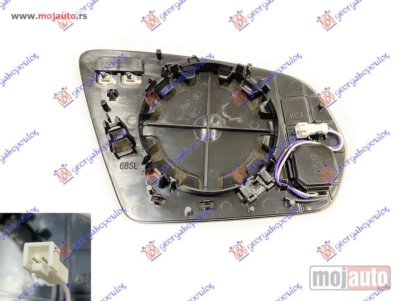 Glavna slika -  STAKLO RETROVIZORA SA GREJACEM (LED MRTAV UGAO) (2+2 PIN) (ASFERICNO) Levo Mercedes eqb (x243) 21- -dostupno - MojAuto
