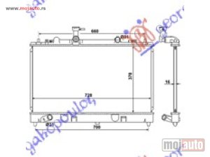 NOVI: delovi  HLADNJAK MOTORA 2.3 BENZIN (-05) / 2.0 DI DIZEL (MAN) (375x740x16) Mazda 6 02-08 -dostupno