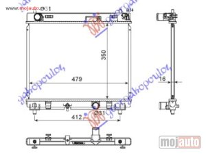 NOVI: delovi  HLADNJAK MOTORA 1.4 D-4D (66KW) DIZEL (350x480x16) Toyota yaris 05-11 -dostupno