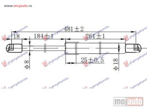 NOVI: delovi  AMORTIZER GEPEK STAKLA (481L-135N) Kia sportage 04-08 -dostupno