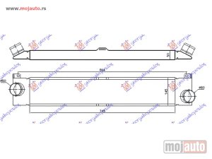 NOVI: delovi  HLADNJAK INTERKULERA 2.3 JTD DIZEL (745x145x50) Fiat ducato 06-14 -nedostupno