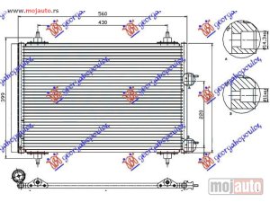 NOVI: delovi  HLADNJAK KLIME BENZIN/DIZEL (510x370) Peugeot 307 01-05 -dostupno