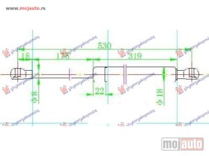 NOVI: delovi  AMORTIZER GEPEK VRATA (530L-530N) Bmw x5 (e53) 00-07 -dostupno
