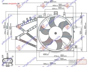 NOVI: delovi  VENTILATOR HLADNJAKA KOMPLET BENZIN/DIZEL (+/-AC) Opel combo 00-12 -dostupno