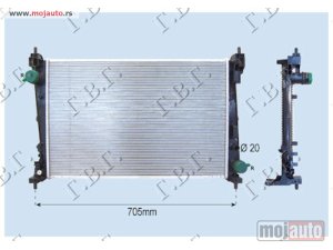Glavna slika - HLADNJAK MOTORA 1.4/1.6 TUR 1.3/1.9 D (88KW) (+/-AC) (62x39) Fiat grande punto 05-12 -dostupno - MojAuto