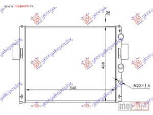 NOVI: delovi  HLADNJAK MOTORA 2.5D 2.8TDi (+AC) (64.2x48.8x34) (VALEO TIP) Iveco daily 90-00 -nedostupno