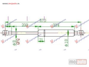Glavna slika - AMORTIZER GEPEK VRATA (570L-630N) Hyundai matrix 08-10 -dostupno - MojAuto