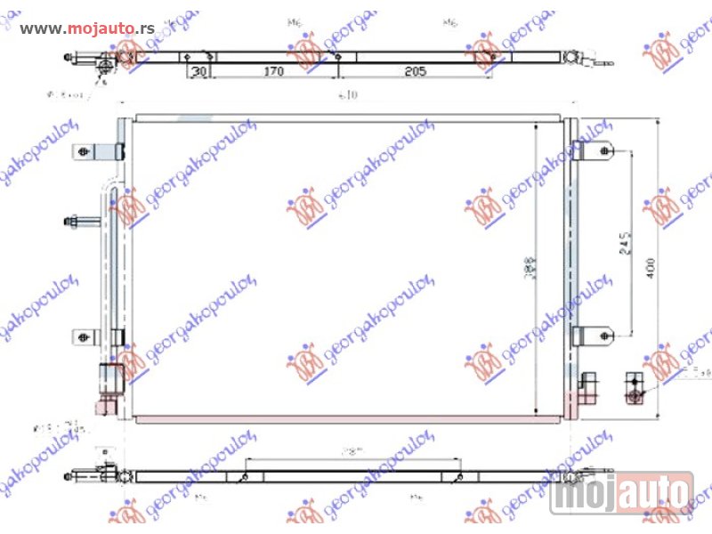 Glavna slika -  HLADNJAK KLIME S4-4.2i BENZIN - 2.7/3.0 Tdi DIZEL (560x390x16) Audi a4 04-07 -dostupno - MojAuto