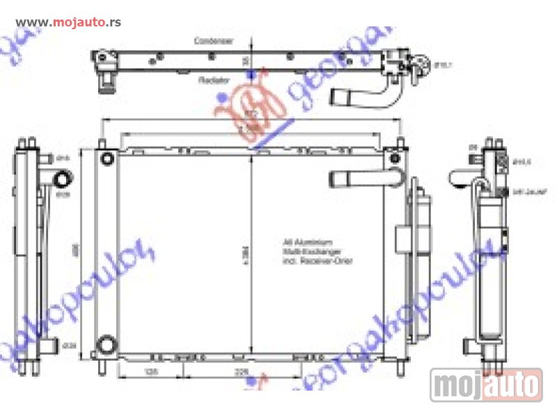 Glavna slika -  HLADNJAK MOTORA I KLIME 1.0/1.2/1.4/1.6 BENZIN (51x38x3.8) Nissan micra (k12) 02-10 -dostupno - MojAuto