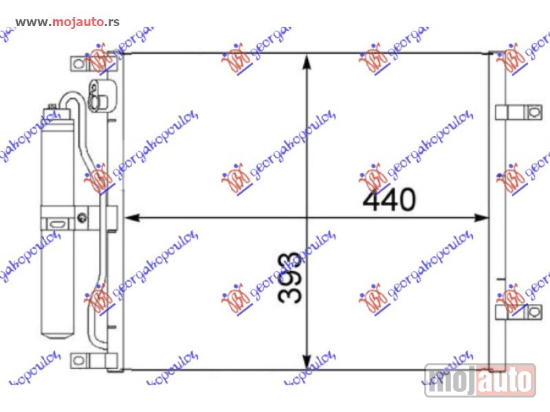 Glavna slika -  HLADNJAK KLIME 1.5 dCi DIZEL (490x376x16) -2005 Nissan micra (k12) 02-10 -dostupno - MojAuto