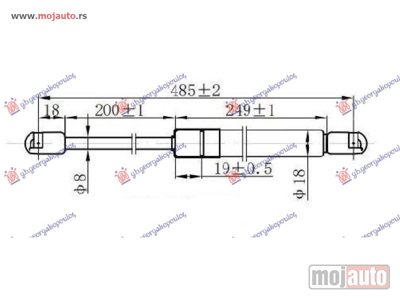 Glavna slika -  AMORTIZER GEPEK VRATA 3/5 VRATA (484L-530N) Ford focus 08-11 -dostupno - MojAuto