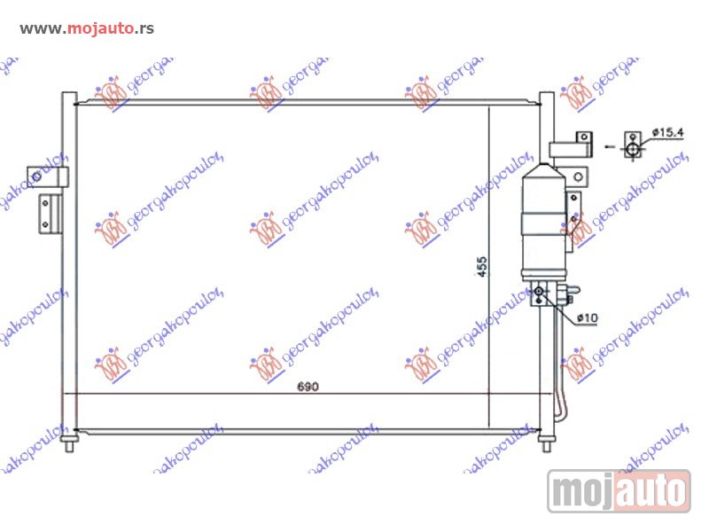 Glavna slika -  HLADNJAK KLIME 3.0 dCi DIZEL (690x470x16) Nissan p/u (d40) navara 2wd-4wd 05-10 -dostupno - MojAuto