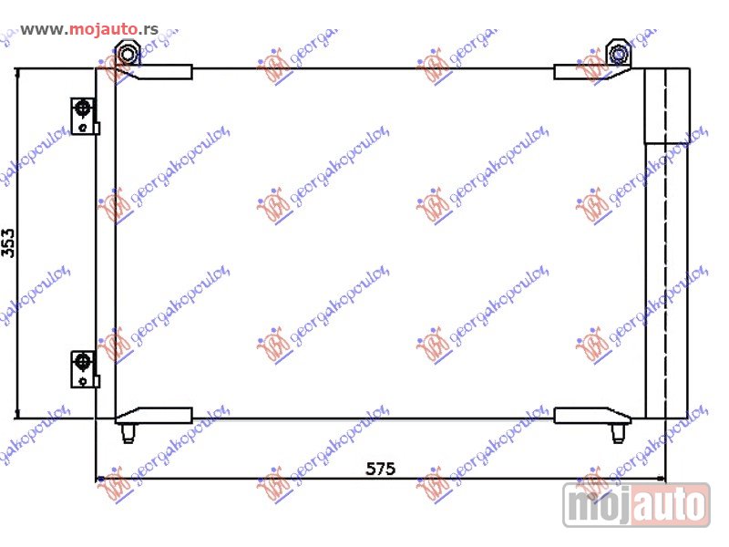 Glavna slika -  HLADNJAK KLIME 1.6 HDi DIZEL DV6TED4 (530x350x16) Peugeot 206 98-09 -dostupno - MojAuto