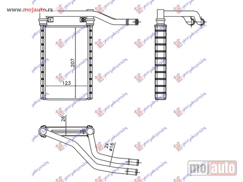 Glavna slika -  GREJAC KABINE (123x207x26) Suzuki swift h/b 06-11 -nedostupno - MojAuto