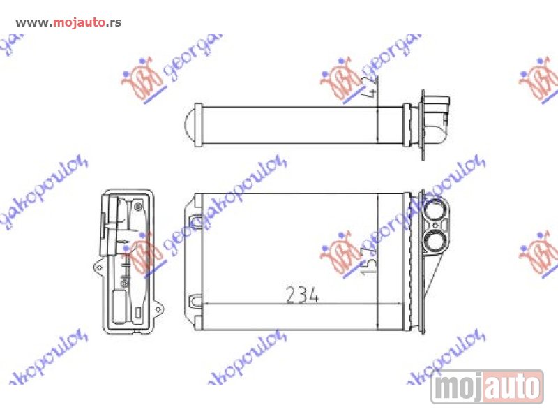 Glavna slika -  GREJAC KABINE (234x157) (TIP VALEO) Peugeot 207 06-14 -dostupno - MojAuto