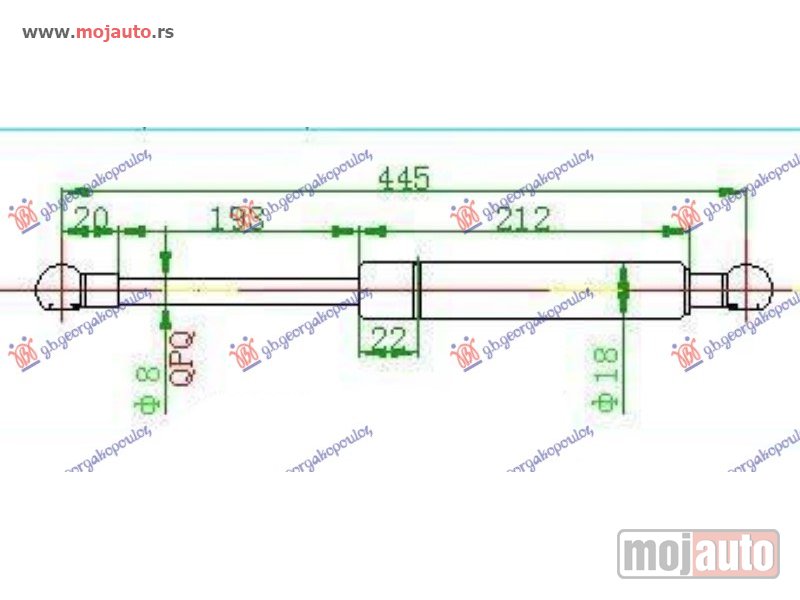 Glavna slika -  AMORTIZER GEPEK VRATA (CABRIO) (446L-490N) Renault megane sdn-h/b-l/b 02-05 -dostupno - MojAuto