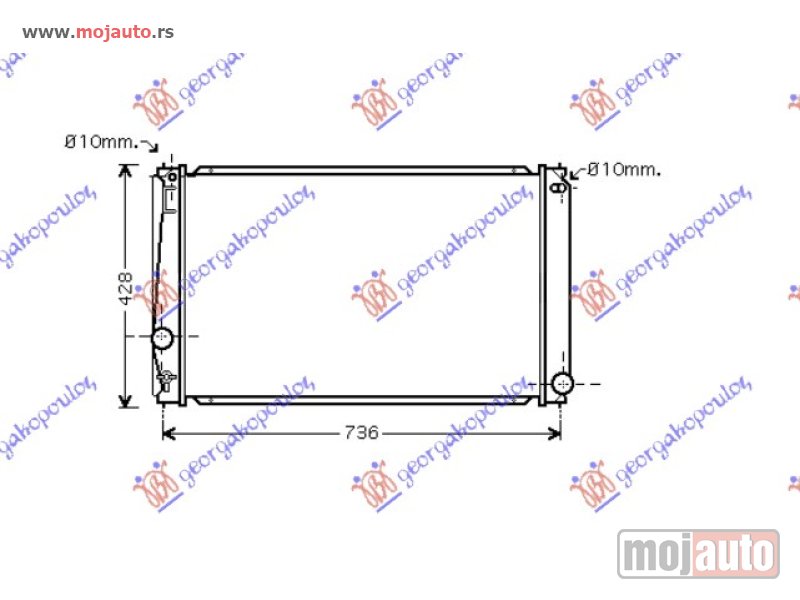 Glavna slika -  HLADNJAK MOTORA 2.0I 16V VVTI (MAN/AUTO) (+/-AC) (67.3x41.5) Toyota rav 4 05-10 -dostupno - MojAuto