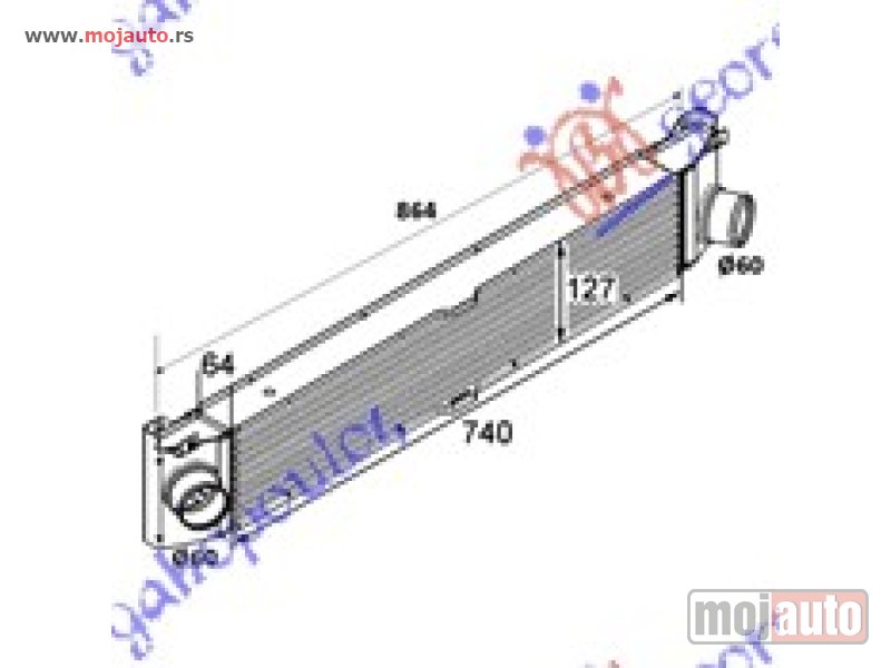 Glavna slika -  HLADNJAK INTERKULERA 2.2-2.3-3.0 HDI-JTD (740x127x64) Fiat ducato 06-14 -dostupno - MojAuto