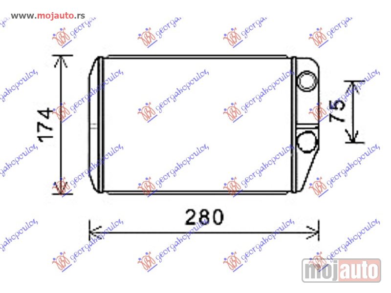 Glavna slika -  GREJAC KABINE (230x165x26) Citroen jumper 14- -dostupno - MojAuto